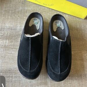 Dr. Scholl's Charlotte Leather Mule Clogs Slip On Black Women’s 8 Comfort NIB